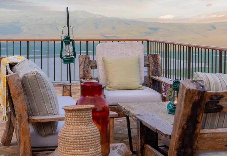 Melia Ngorongoro Lodge outdoor patio view