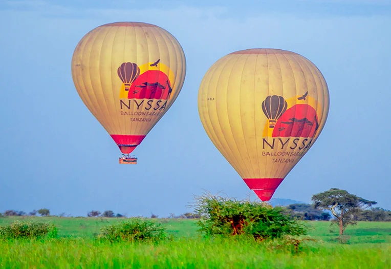 Hot air balloon safari add-on over Serengeti plains